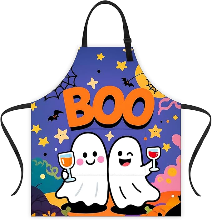 Halloween Apron Home Kitchen Cooking Baking Gardening for Women Men with Pockets waterproof 32x28 inch
