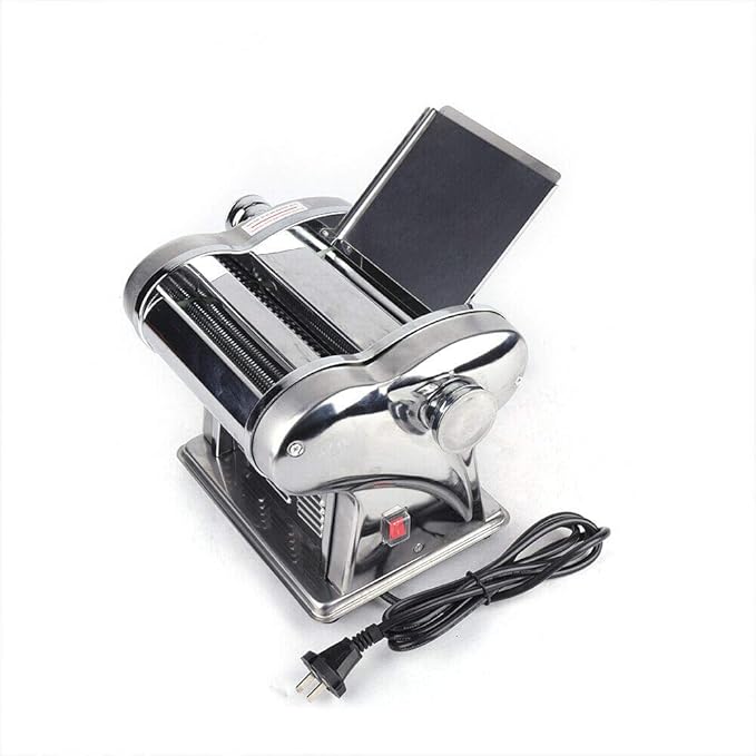 Electric Pasta Maker Machine, 110V 135W Noodle Maker Stainless Steel Pasta Making Machine Automatic Pastry Making Machine Speed Adjustable Noodle Cutting Machine