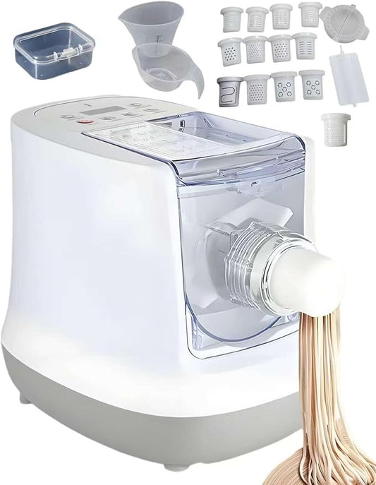 Electric Noodle Machine, 260w Household Fully Automatic, 13 Types Of Noodle Molds, 500g Flour Capacity Italian Noodle Machine