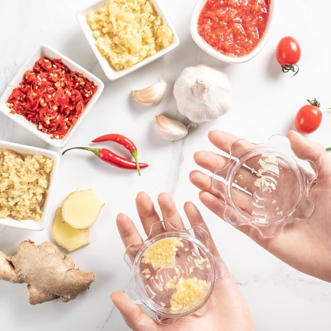 Garlic Twister Kitchen Tool – Manual Garlic Crusher & Ginger Grinder, Nut Chopper, Chili Pepper Mincer, Clear Acrylic Kitchen Utensil for Food Prep – BPA-Free, Easy to Use, Handheld Design