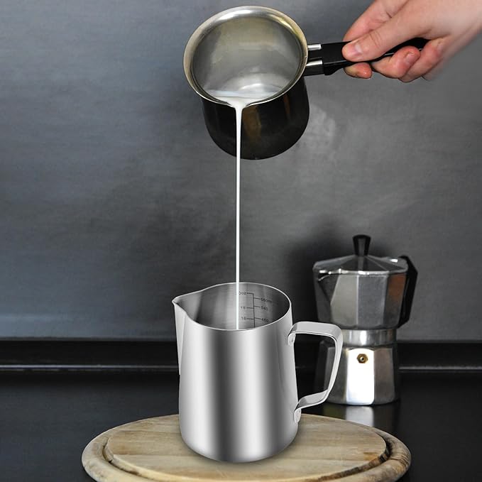 Kichwit Stainless Steel Measuring Cup, Metal Measuring Cup with Handle, 20oz / 600ml / 2.4 Cups