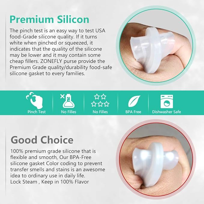 ZoneFly Stainless Steel Inner Pot Compatible with Instant Pot 6 Qt, Original 6 Quart InstaPot Replacement with Polished Surface Non-Stick and 2 Sealing Rings