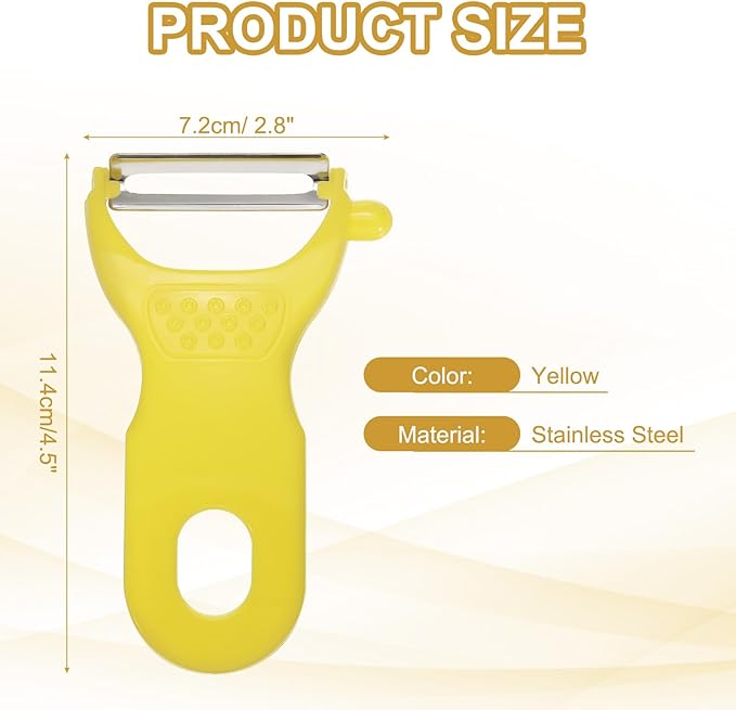 uxcell Vegetable Peeler Set, 4.5 Inch Stainless Steel Potato Peeler for Apple Fruits Carrot Yellow
