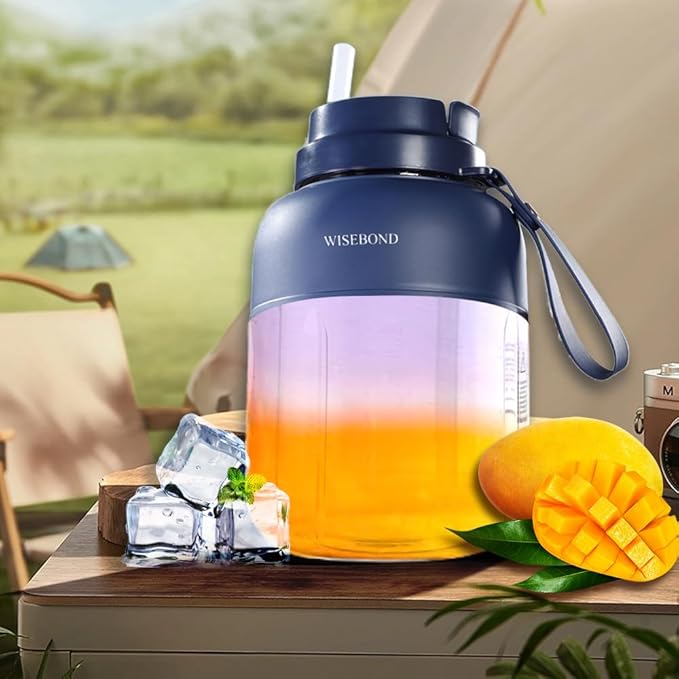 WISEBOND Portable Smoothie Blender for Shakes & Smoothies 43oz 1300ML large Capacity Cordless Juicer Cup Sharp Blades Powerful Blending Juice Vegetable Crush Small Ice for Kitchen Gym Outdoor