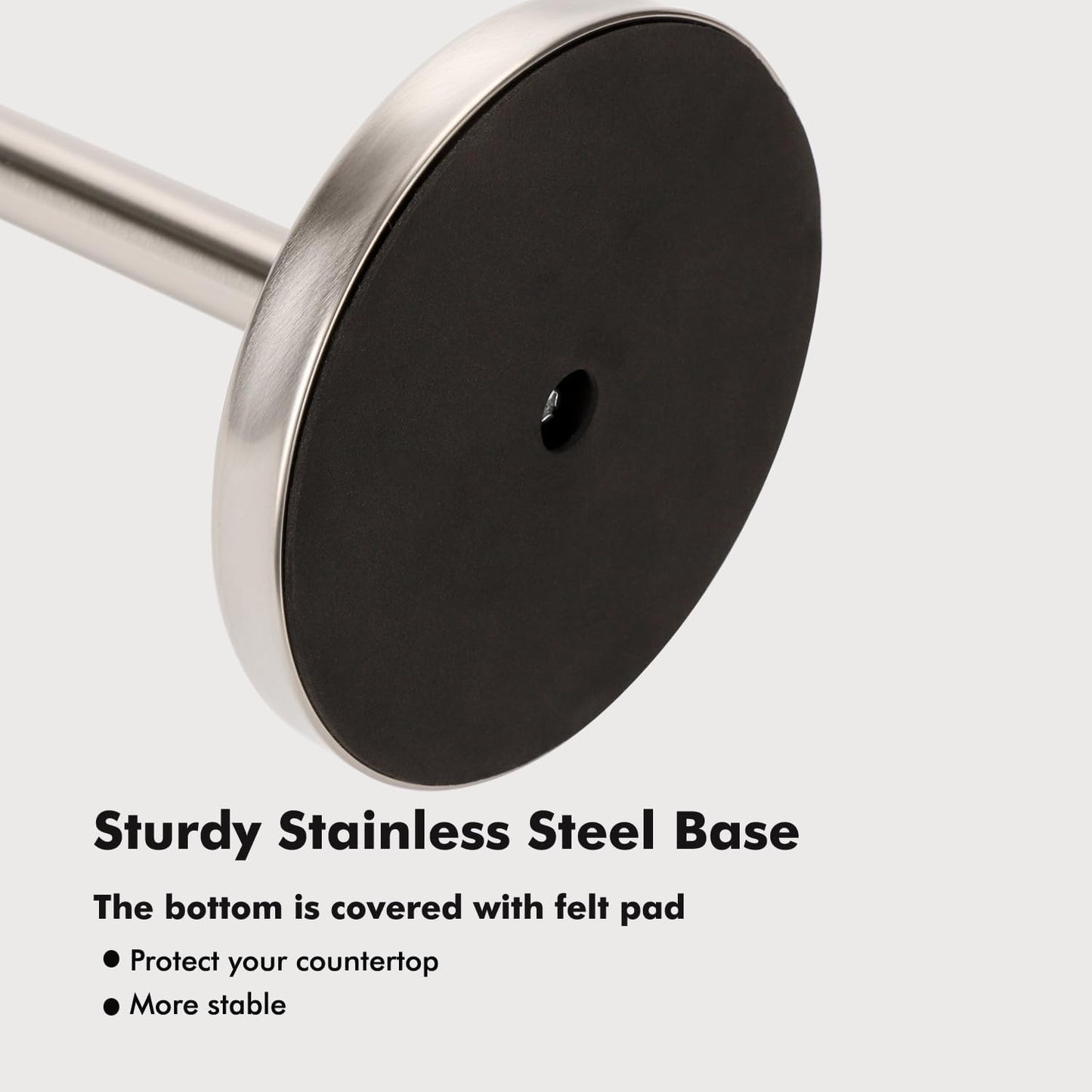 Paper Towel Holder Stand with Sturdy Base Fits Standard and Jumbo Sized Paper Towel, Paper Towel Holder Countertop (Brushed Nickel)