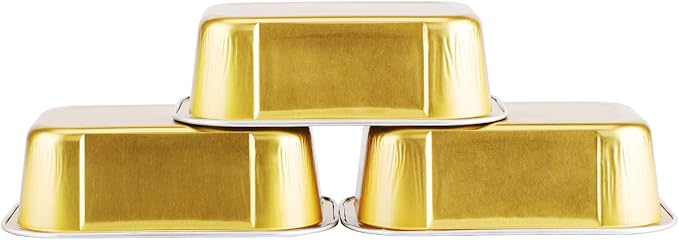 EUSOAR Baking Cups Aluminum Foil, 5.7oz 50pcs Reusable Cupcake Cups with Lids, Pie Ramekins, Creme Brulee Cup, Custard Cake Pudding Cup, Catering Party Favor-Gold