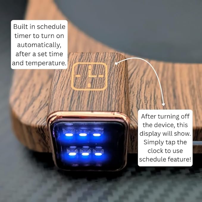 Hot Drink Beverage Warmer. Coffee, Milk, Tea, Cappuccino, Mocha, Candles, Dial Tempreture and Digital Display. Desk, Office, Workplace. 105F- 176F. 4 Hour shutoff, 1-12 Hour Schedule. (Black)