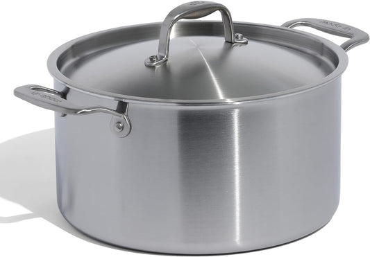 Made In Cookware - 8 Quart Stainless Steel Stock Pot With Lid - 5 Ply Stainless Clad - Professional Cookware - Crafted in Italy - Induction Compatible