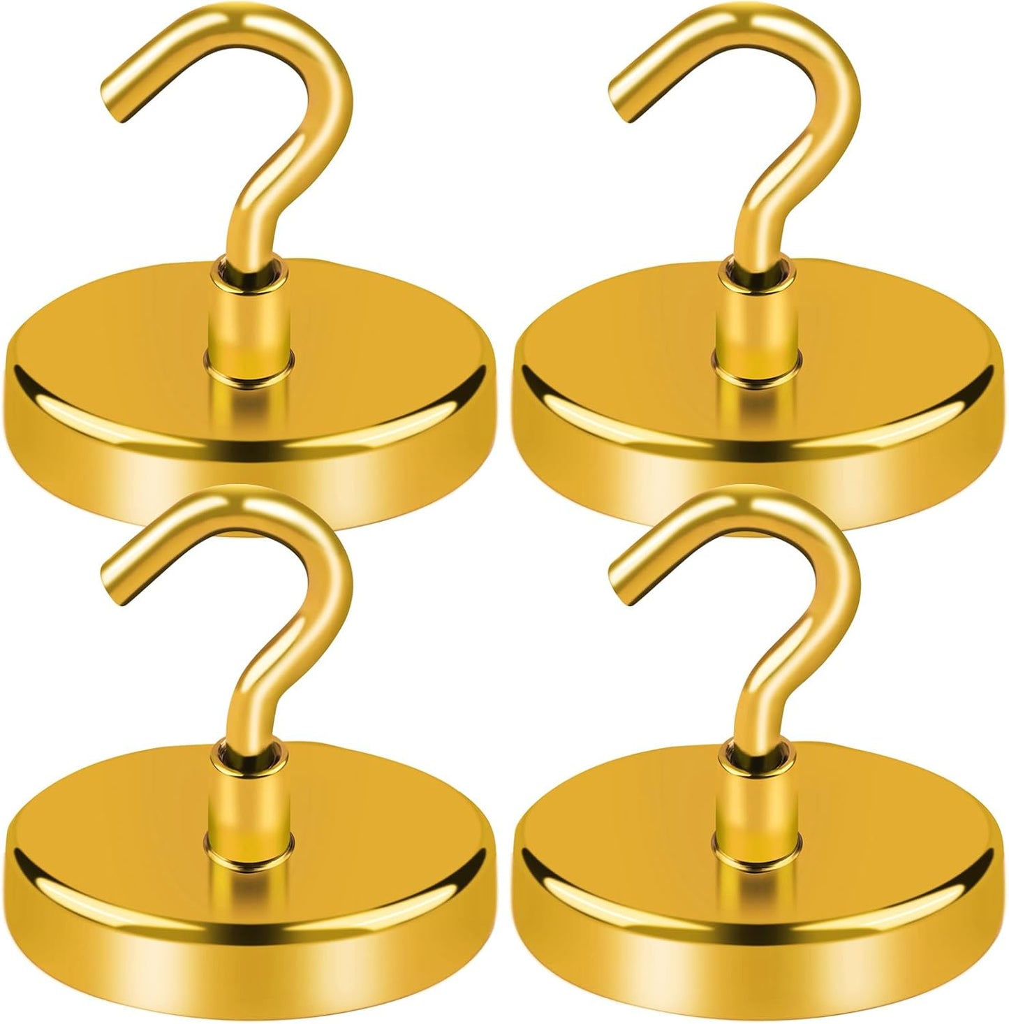 LOVIMAG Magnetic Hooks for Cruise Cabins, 150Lbs Cruise Magnets, Yellow Magnetic Hooks Heavy Duty for Hanging, Refrigerator, Grill-4 Pack