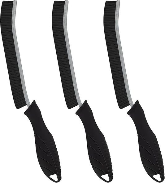 Hard Bristle Crevice Cleaning Brush - Home Cleaning Tools, Multi-Purpose Crevice Supplies for Kitchen, Bathroom, Toilet, Window, Vehicle, Faucets, Grout, Home(3, Black)