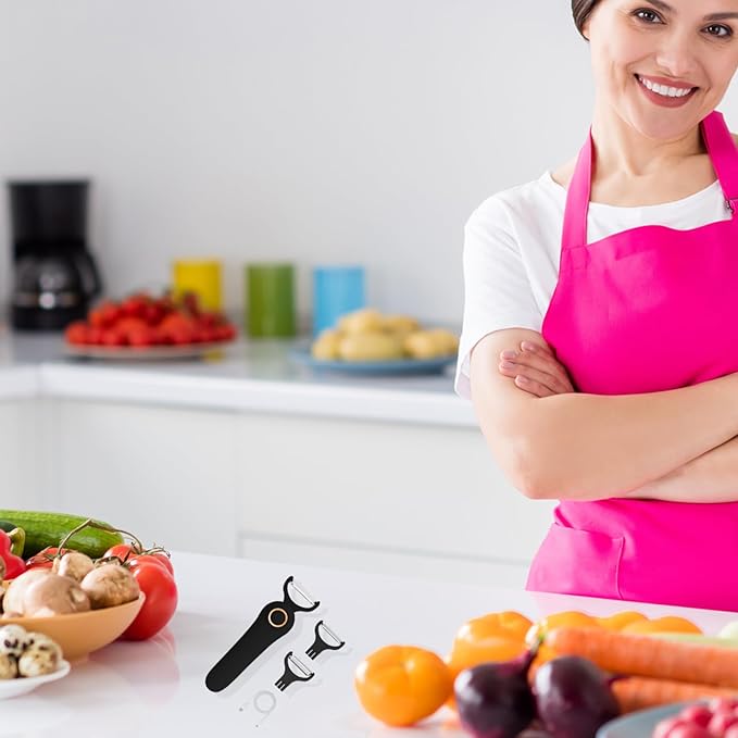 3-in-1 Electric Peeler | Auto Blade for Fruits/Vegetables | 3 Interchangeable Blades | Type-C Charging,Battery Capacity 1500 mAh | Kitchen, Travel, Camping