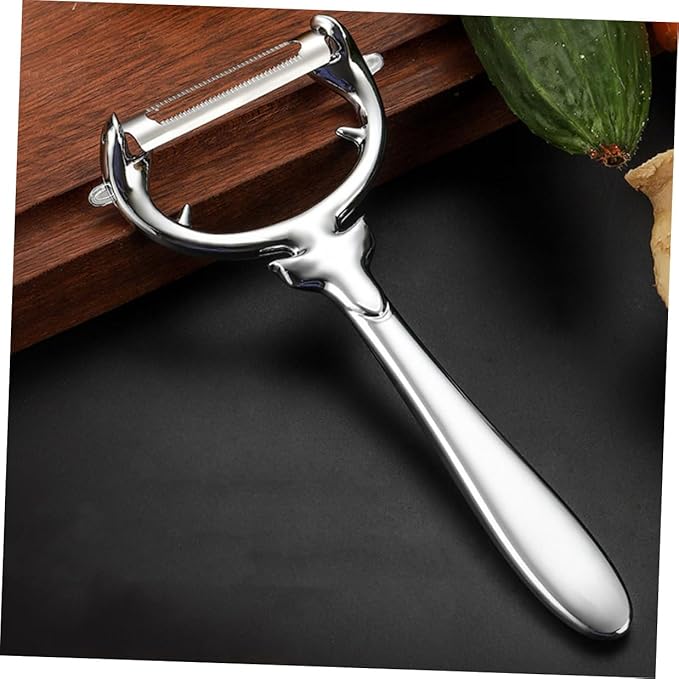 Multi-functional Zinc Alloy Vegetable Peeler Manual Grater for Potatoes Carrots Cucumbers Kitchen Tool Sturdy Design for Easy Skin Removal and Corner Digging