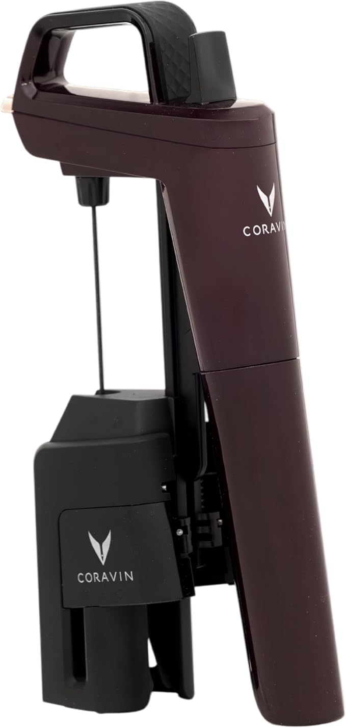 Coravin Timeless Six Plus Wine Preservation System - By-the-Glass Wine Saver - With 3 Pure Argon Gas Capsules, 6 Screw Caps & Wine Aerator - Limited Edition Hermitage Red