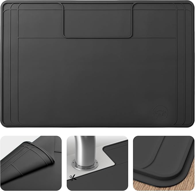 The Original Under Sink Mat - Adjustable Silicone mat, Waterproof Under The Sink Bathroom Vanity Mat - 28" x 19" or smaller