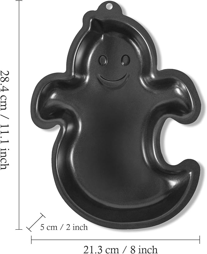 Ghost Shape Cake Pan, Aluminum Cake Pan, Black Non-Stick Cake Mould for Halloween, Birthday and other occasions Cake
