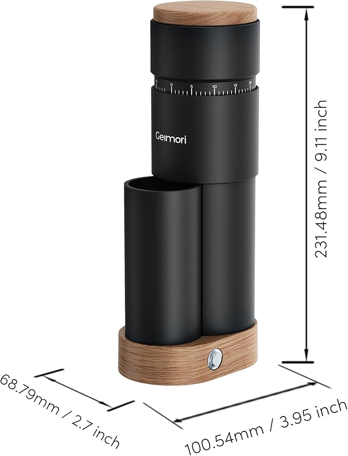 Burr Coffee Grinder,Wirsh Portable Electric Coffee Grinder Geimori T38 Plus with 38mm 6-Core Conical Burr,Stepless Grind Settings from Fine to Coarse for Espresso,Drip,French Press,Home&Travel Use
