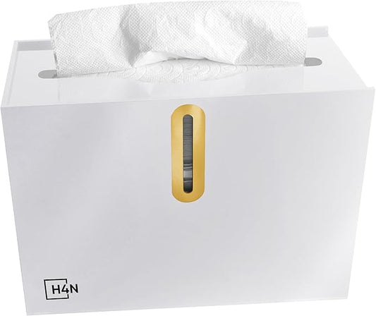 H4N Multifold Hand Paper Towel Dispenser Countertop, Compact Design, Single Sheet Dispensing for Home and Commercial Use, White