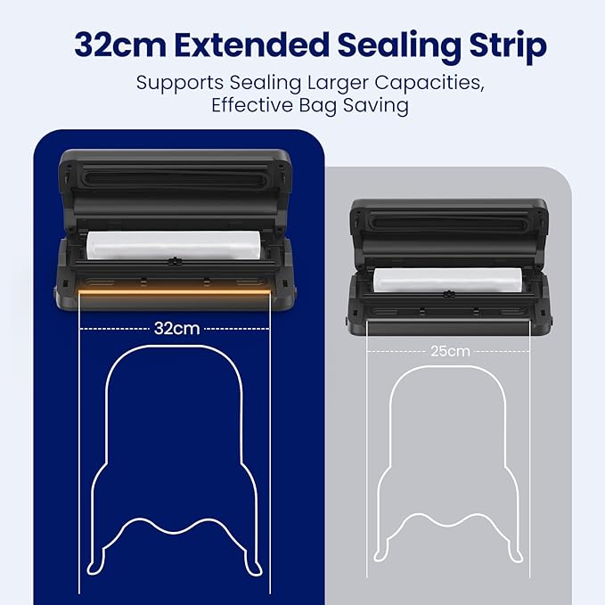 Vacuum Sealer Machine, 7-in-1 Vacuum Sealer for Food with Built-in Cutter and Bag Storage, Dry/Moist/Gentle Mode, Removable Drip tray, Complete Starter Kits