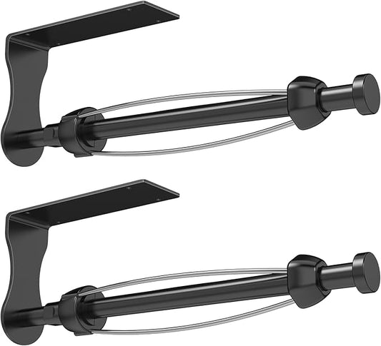 SetSail Paper Towel Holder Under Cabinet Easy Tear Wall Mount Self-Adhesive or Drilled for Kitchen Bathroom Black 2 Packs