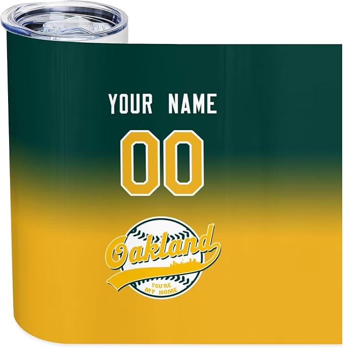 Custom Tumbler Stainless Steel Cup Personalized Baseball Vacuum Insulation Travel Mug Add Your Name Number Fans Gift for Baseball Fans