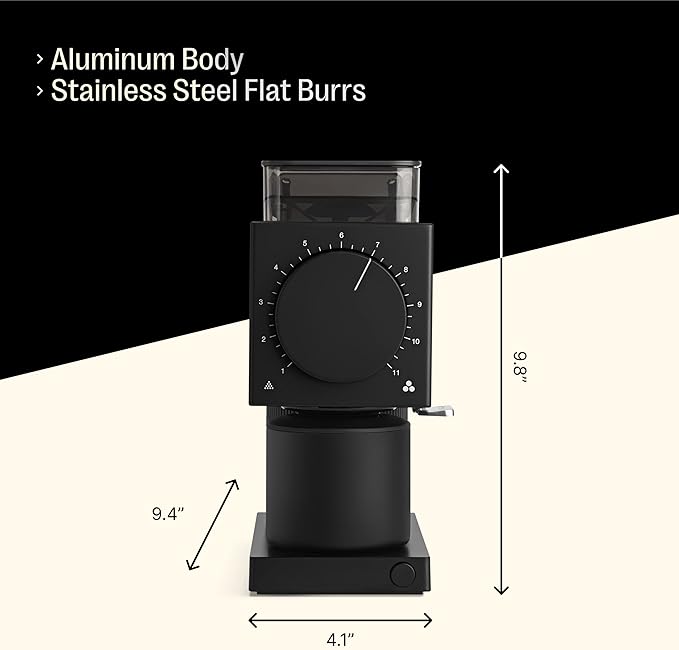 Fellow Gen 2 Ode Brew Grinder - Burr, Electric Coffee Bean Grinder with 31 Settings for Drip, French Press & Cold Brew - Small Footprint - Matte Black