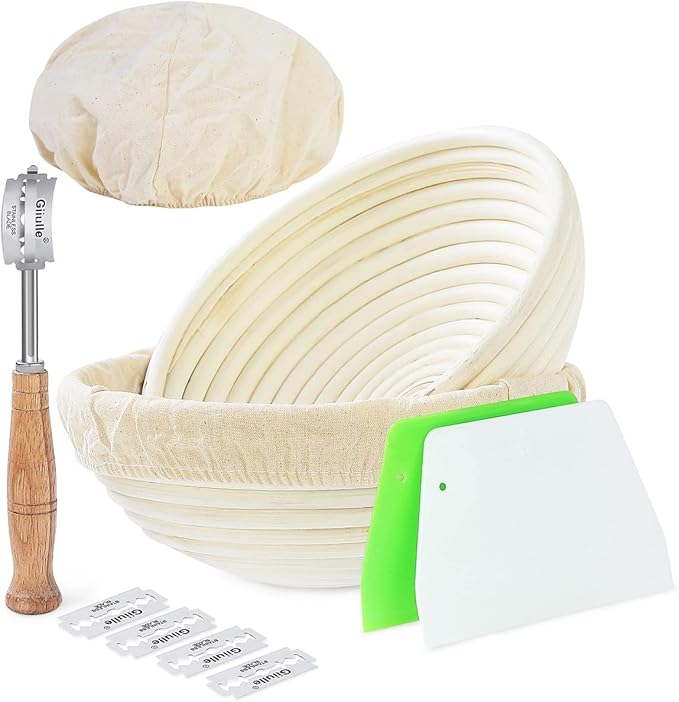 Wwyybfk Banneton Bread Proofing Basket, Sourdough Bread Baking Supplies, 9" Sourdough Bread Proofing Basket Baking Set