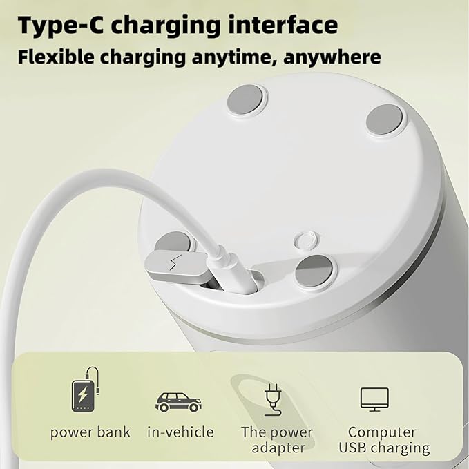 Personal Portable Cordless Blender for Shakes and Smoothies and Juice,21 Oz USB-C Rechargeable Mini Mixer with Extra Lid for Travel, Office, Gym