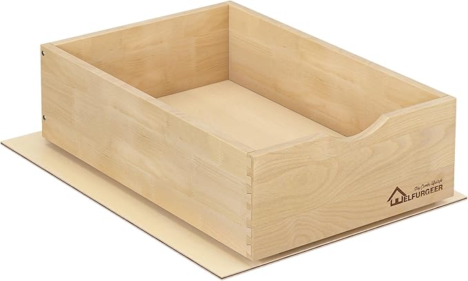 WelFurGeer Premium Birchwood Pull-Out Cabinet Drawers, 14" W x 22" D Pull Out Cabinet Organizer, Soft Close Slide-Out Shelves for Kitchen Cabinets, Heavy-Duty Cabinet Organizer for Home & Kitchen