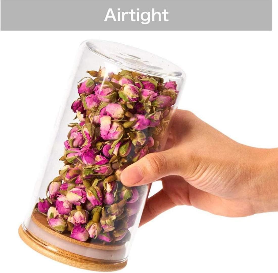 Airtight Glass Storage Canister with Lids, 32oz Food Storage Container Kitchen Pantry Storage Jar Set of 6 Kitchen Glass Canisters For Coffee, Flour, Sugar, Candy, Cookie, Snacks