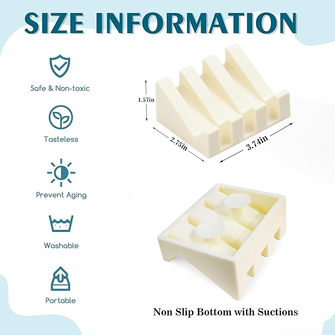 Self Draining Soap Dish,Silicone Suction Cup Soap Holder, Bathroom Soap Dish for Bar Soap,Can Extend Soap Life,Bathroom, Bath Tub, Kitchen Sink (4, Cream White)