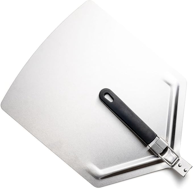 Outset Pizza Peel, Stainless Steel Pizza Paddle With Folding Handle, 25.5" x 13"
