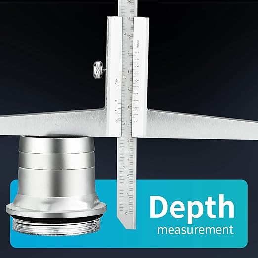 0-300 mm/12 inch Extended Base Depth Caliper Stainless Steel Precision Measuring Tool Dual Scale for deep Holes, Grooves, Machining DRINYOUNG (Depth Calipers 300 Long (Bridge Length 200)