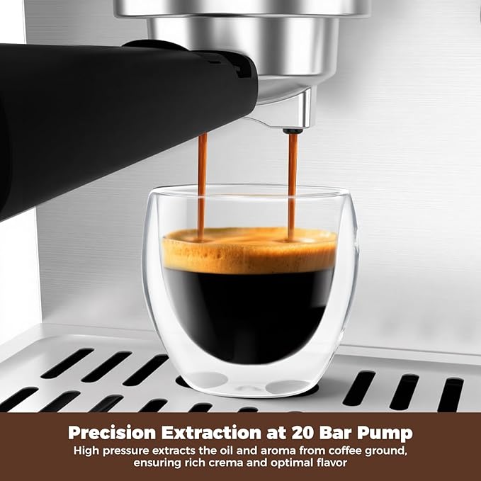 CHULUX Touchscreen Espresso Machine with Steam Wand, Cold Brew Espresso Coffee Maker for Cappucino, Americano