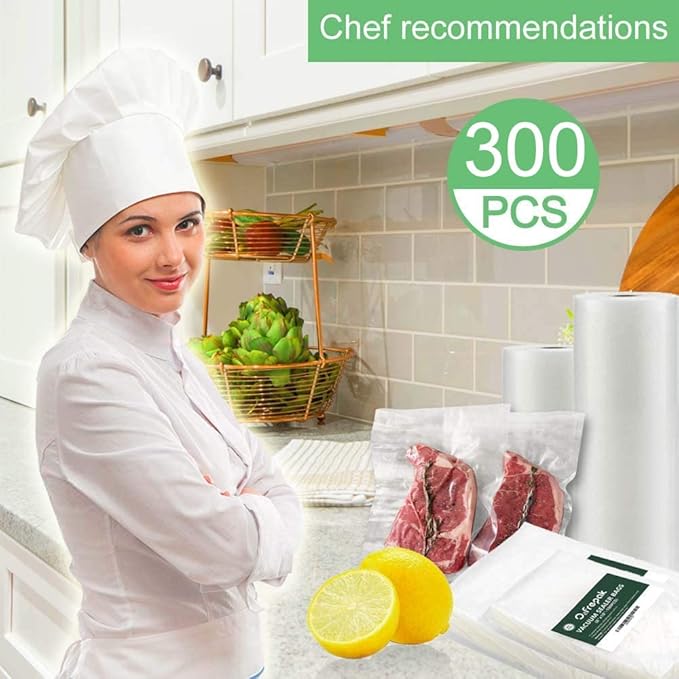 O2frepak 300 Count 10x13 Plus Quart Vacuum Sealer Bags with BPA Free and Heavy Duty, Vacuum Seal Food Sealer Bags,Great for Food Storage Vaccume Sealer PreCut Bag