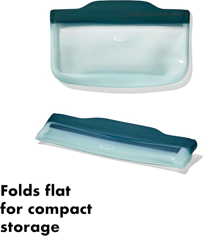 OXO Good Grips Silicone Reusable Bag – Snack Bag (12 oz) - Lagoon