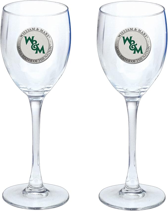 Heritage Pewter WILLIAM & MARY Glass Water Goblets – Set of 2 | 12 OZ Goblet Glasses | Expertly Crafted Pewter Glass