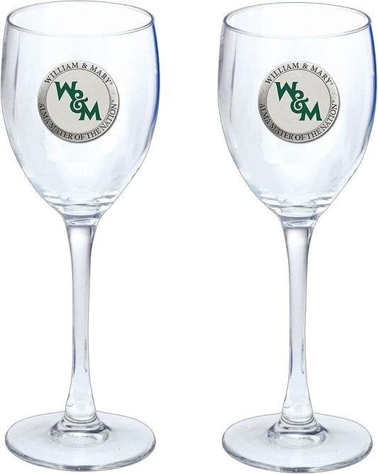 Heritage Pewter WILLIAM & MARY Glass Water Goblets – Set of 2 | 12 OZ Goblet Glasses | Expertly Crafted Pewter Glass