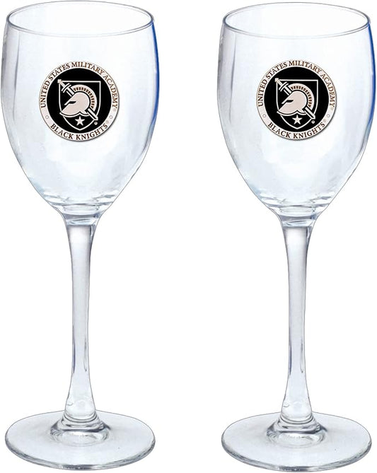 Heritage Pewter United States Military Academy Black Knights Glass Water Goblets – Set of 2 | 12 OZ Goblet Glasses | Expertly Crafted Pewter Glass