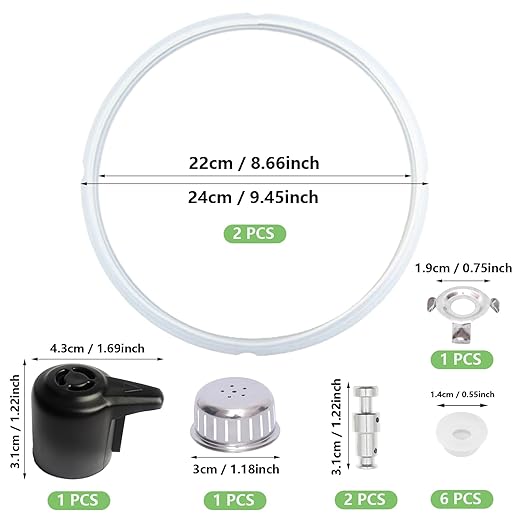 13 PCS Instant Pot Accessories for Duo 5, 6 Qt and Duo Plus 6 Quart, Instant Pot Replacement Parts Include 2 Sealing Rings 1 Steam Release Valve 1 Anti-Block Shield 2 Float Valves and 6 Gaskets