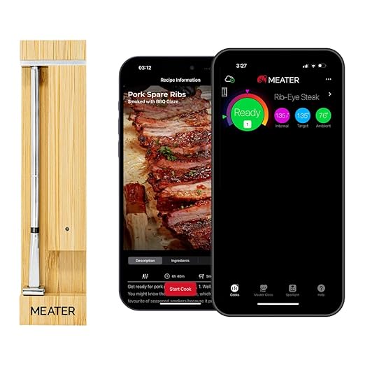 MEATER Pro: Smart Bluetooth Wireless Meat Thermometer Digital | 1000°F Heat Resistance | Long Range | Certified Accuracy | BBQ, Oven, Grill, Smoker, Air Fryer, Deep Fryer