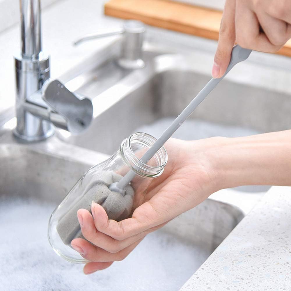 Brush Bottle 2 Pack 1 Long 1 Short Cleaning Brush Wine Glass Sponge 2 Pack Traceless Hook