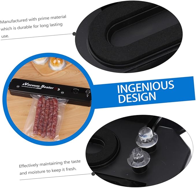 Automatic Vacuum Sealer Machine Multi-function Food Sealing Tool with Pre-cut Bags Compact Portable Kitchen Gadget US Plug for Home and Commercial Use