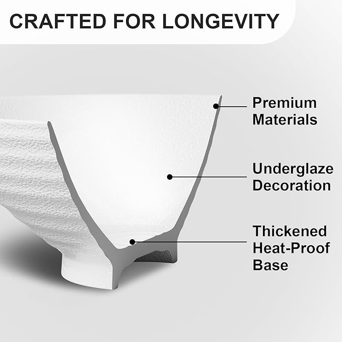 9.4Inch Ceramic Ramen Bowl Set of 2 (9 Piece) - Porcelain Japanese Salad Noodles Cereal Fruit Pasta Soup Large Bowls with Recipes Chopsticks Forks Spoons for Men Women Gift Microwave Dishwasher Safe