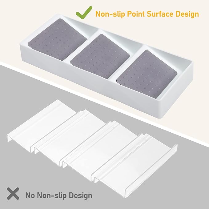 Spice Drawer Organizer, 3 Tier Non-Slip Silicone Seasoning Jars Drawer Insert, Spice Rack Organization for Drawer, Kitchen Spice Rack Tray for Cabinet Countertop Makeup Storage-1 Pack