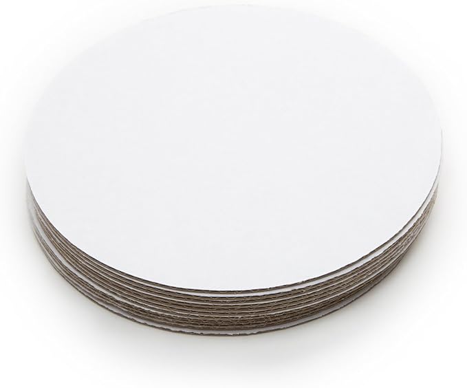 Fox Run Round Cake Base, Cardboard, 8-Inch, Pack of 12, White