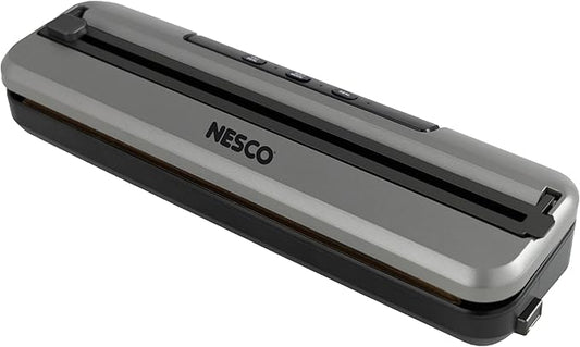 NESCO VS-74S Vacuum Sealer Machine – 3 Modes, Built-in Cutter, Soft Vacuum for Fragile Foods, External Canister Port, 20 Vacuum Bags Included, Compact Design