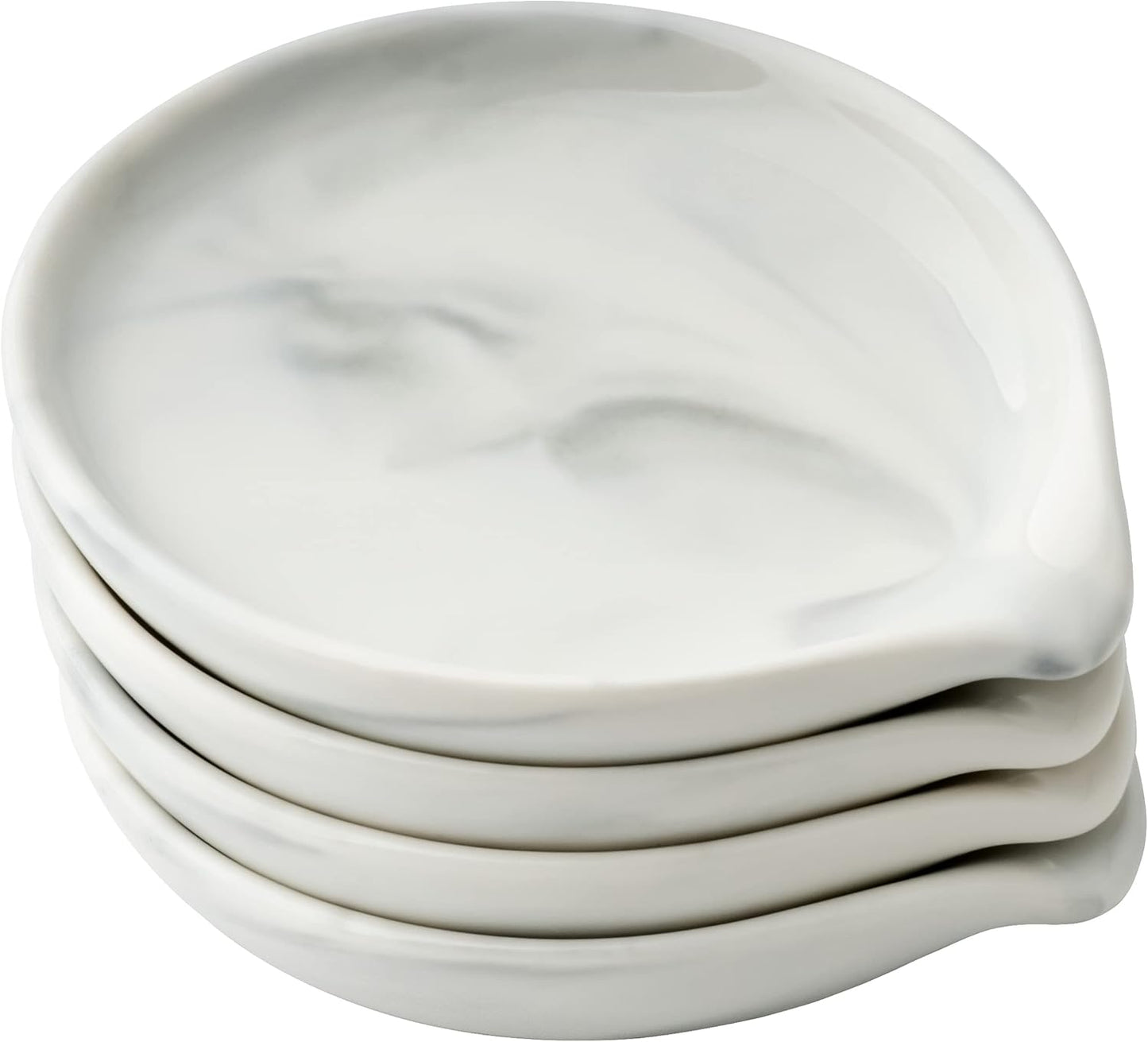 Spoon Rest,Ceramic Spoon Rest for Kitchen Counter Dishwasher Safe Marble Decor Spoon Holder for Kitchen,3.5 Inches