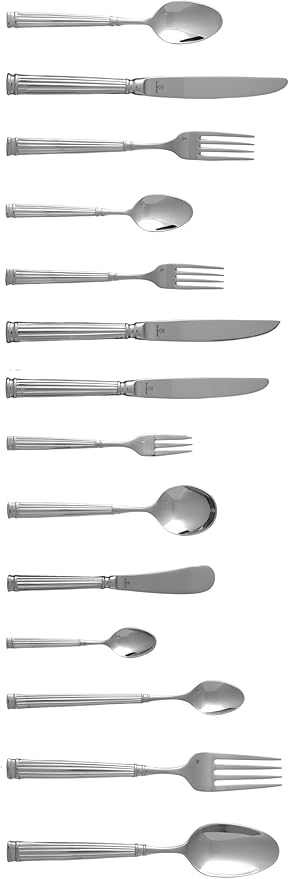 Fortessa Doria 18/10 Stainless Steel Flatware Dessert/Oval Soup Spoon, Set of 12,Silver
