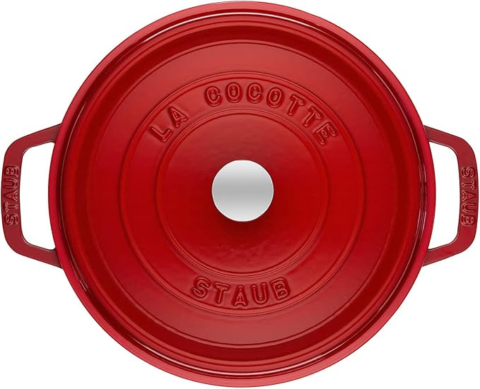 Staub Cast Iron 7-qt Round Cocotte - Cherry, Made in France
