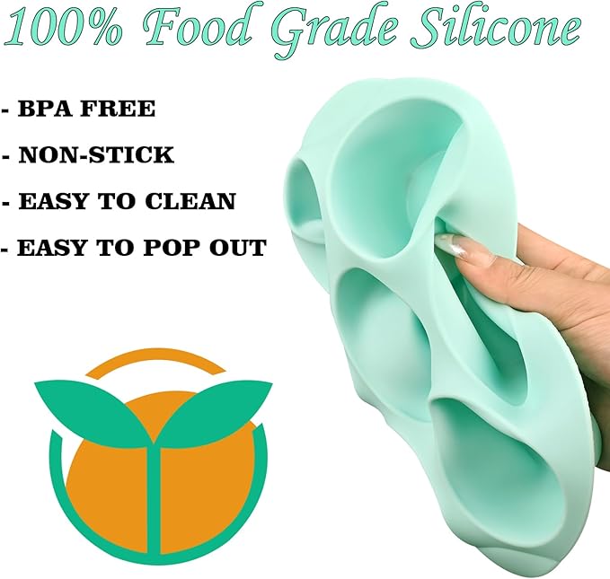 Sakolla 2 Pack Silicone Egg Bite Molds for Air Fryer, Nonstick 7 Cups Air Fryer Muffin Pan for Baking Egg Bite, Mini Muffins, Tart, Mini Cupcake and Quiche (Pink + Green)